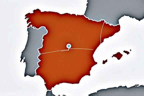 Mapa de España con rutas de envío