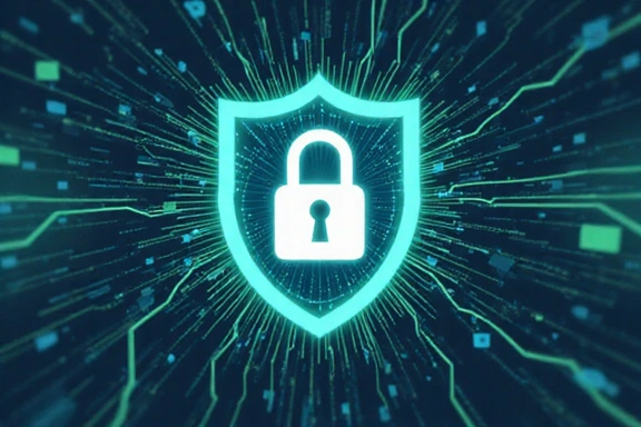 Ilustración de seguridad de datos con candado y escudo