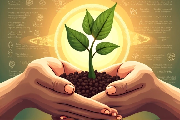 Ilustración de la fundación de ValenHerboEnergoCart con elementos naturales y energéticos
