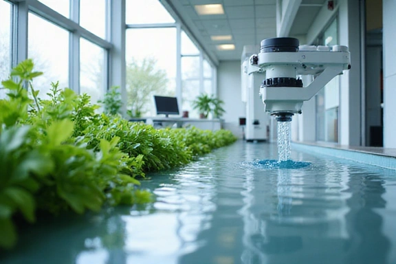 Imagen de un laboratorio con equipos modernos y elementos naturales, representando el control de calidad